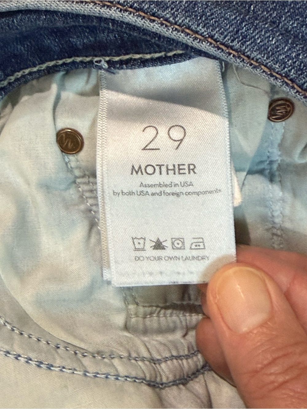 MOTHER Insider Crop Step Chew blue jeans size 29 - Picture 5 of 6
